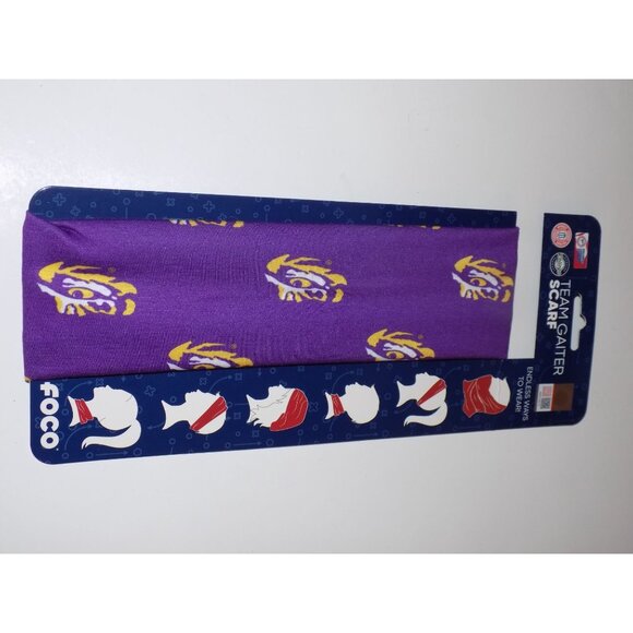 LSU Tigers Mini Print Logo Gaiter Scarf - Picture 3 of 5